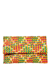 Multicolor Raffia Clutch