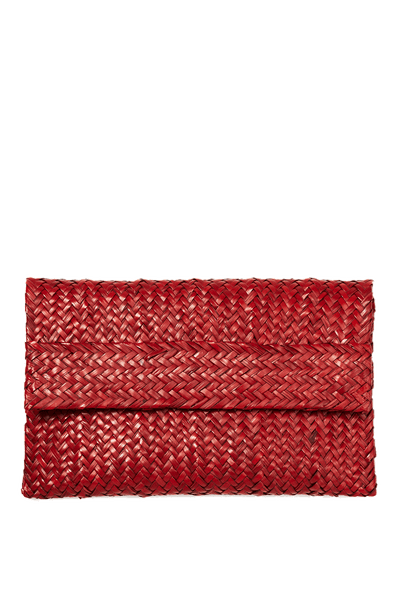 Red Raffia Clutch